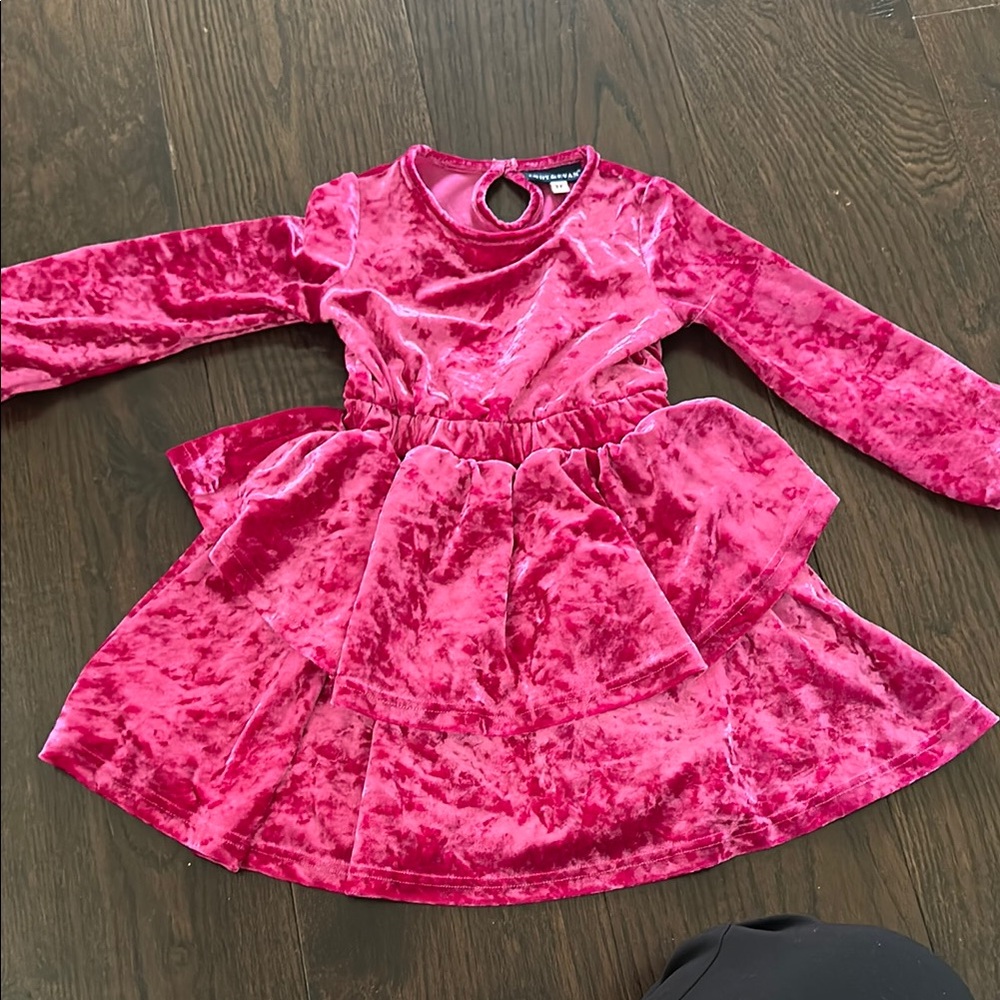 Andy & Evan Pink Velvet Dress